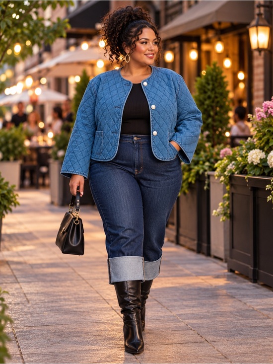 kate spade Jackets & Blazers - NWT Kate Spade Blue Quilted Denim Jacket Size 4X